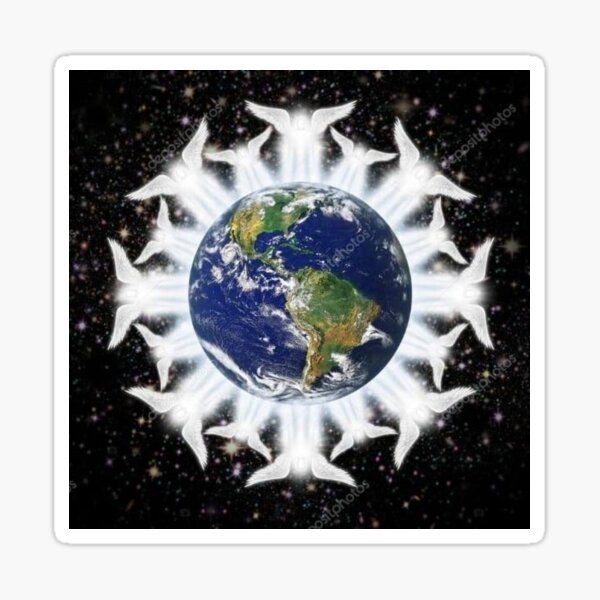 Item preview, Illustration of the earth surrounded by angels designed and sold by Pantelis-design.