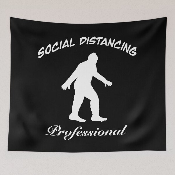 Item preview, Social Distancing Professional Bigfoot - white & black designed and sold by EcoElsa.