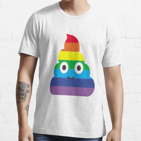 TIMQIJIAN Unicorn Poop Rainbow Colorful Poopoo Fan 100% Cotton Crewneck Classic Short Sleeve Adult Shirt