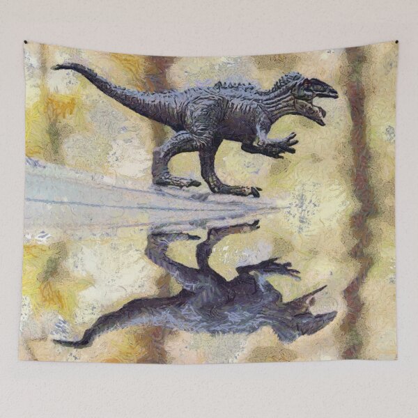 Item preview, Angry Tyrannosaurus Yelling I CAN SWIM TOO designed and sold by Jean Gregory Evans.