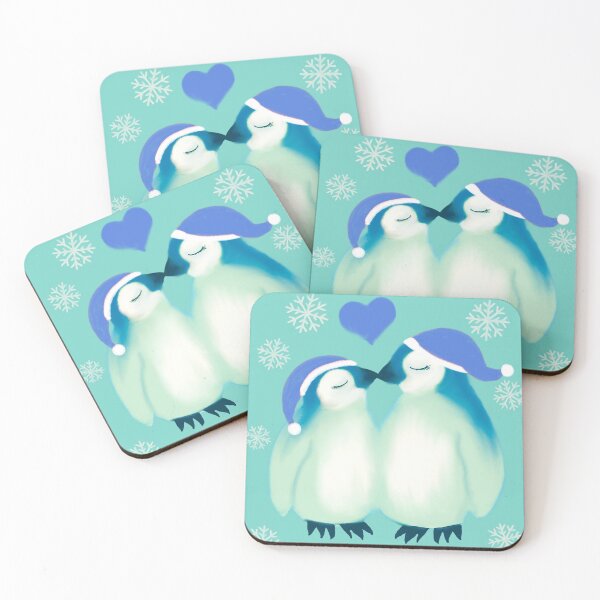 Item preview, Christmas love Penguins blue designed and sold by QuirkyCraftz.