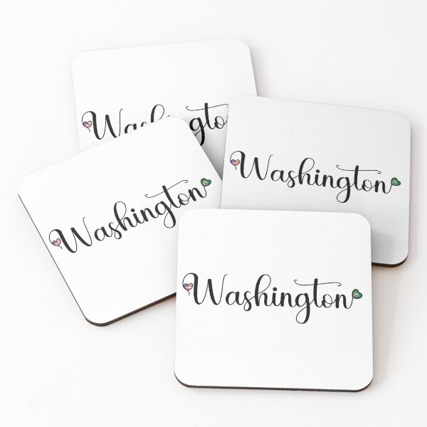 Item preview, I Love Washington - Washington Script With Heart Shaped Flags designed and sold by molamode.