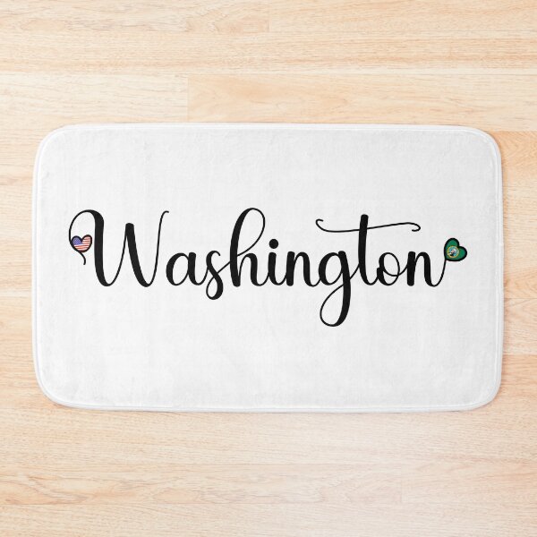 Item preview, I Love Washington - Washington Script With Heart Shaped Flags designed and sold by molamode.