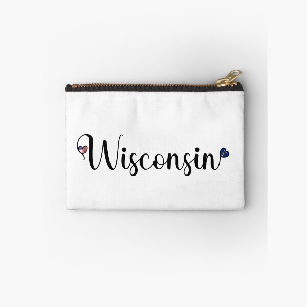 Item preview, I Love Wisconsin - Wisconsin Script With Heart Shaped Flags designed and sold by molamode.