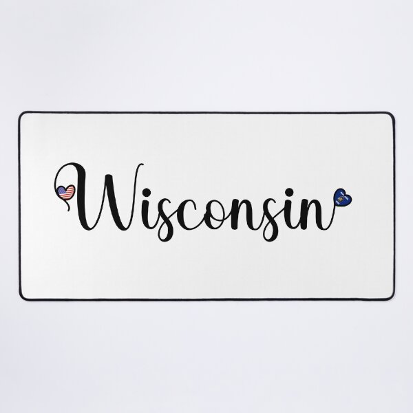 Item preview, I Love Wisconsin - Wisconsin Script With Heart Shaped Flags designed and sold by molamode.