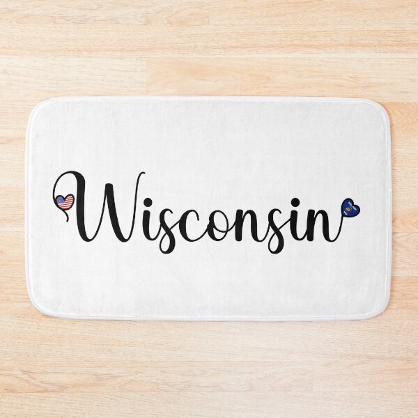 Item preview, I Love Wisconsin - Wisconsin Script With Heart Shaped Flags designed and sold by molamode.
