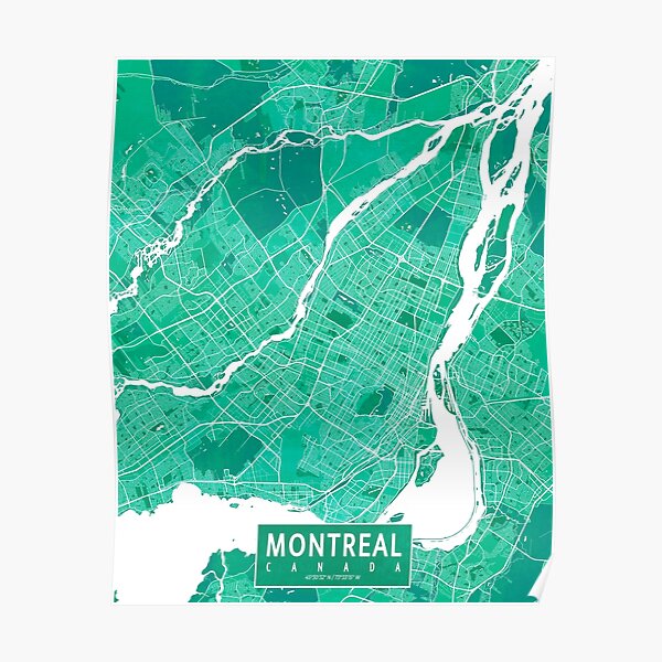 "Montreal City Map Of Canada - Watercolor" Poster For Sale By DeMAP ...