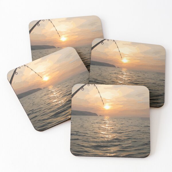 Item preview, Drawing - Sunset fishing designed and sold by rubenarocho.