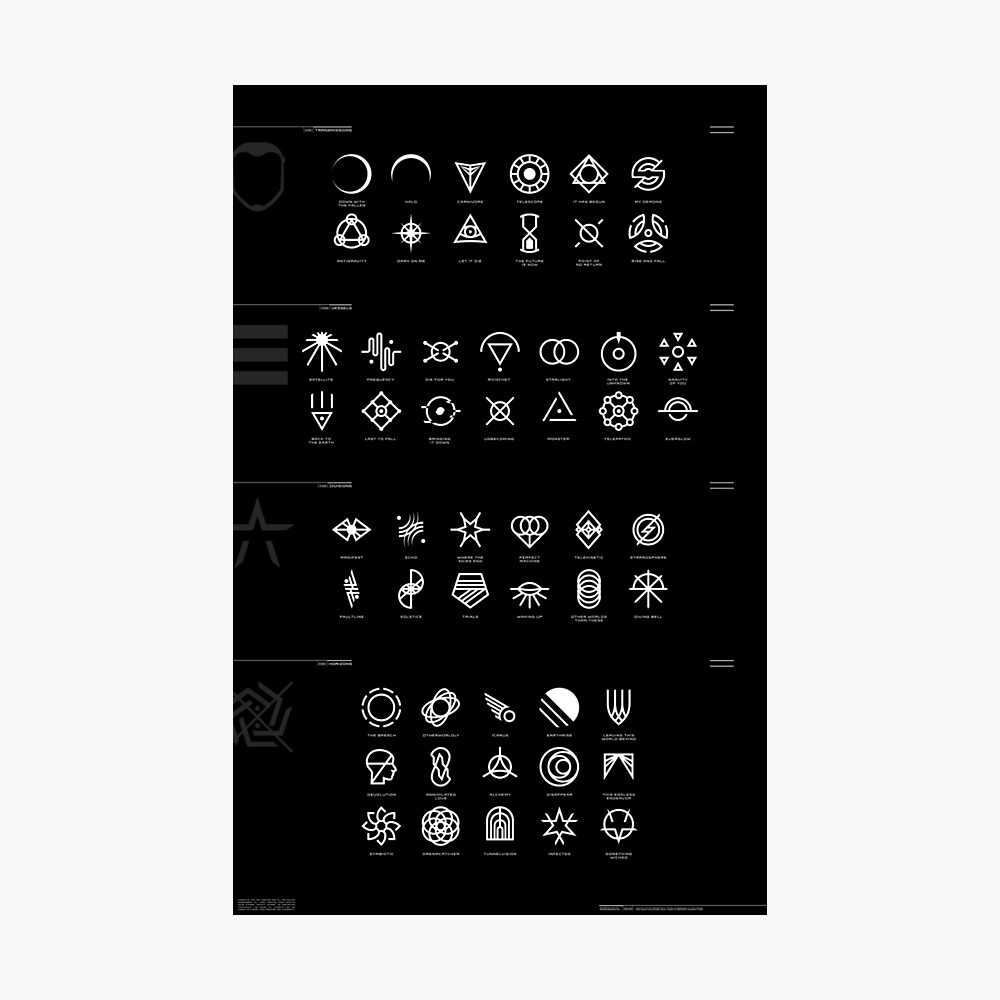 STARSET SYMBOLS // .redux .unofficial .WHITE Poster
