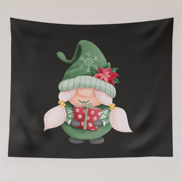 Item preview, Aesthetic  Christmas Funny Gnome holding gift designed and sold by urban-color.