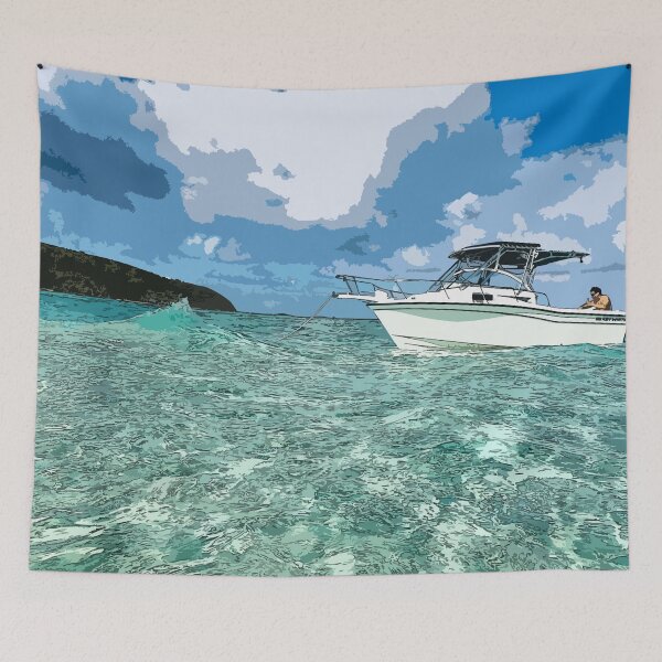 Item preview, Drawing with sea landscape and a boat designed and sold by rubenarocho.