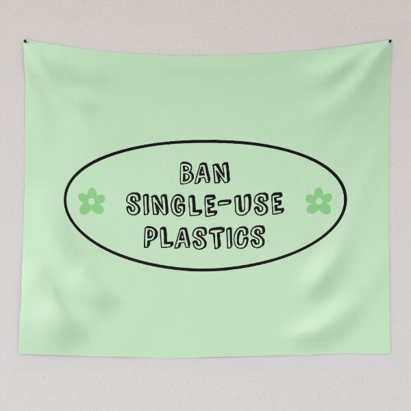 Item preview, Ban Single-Use Plastics - Recycling designed and sold by Picket Club.