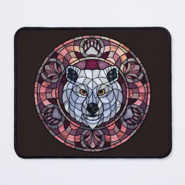 Item preview, Polar Bear Pink Round Stained Glass designed and sold by Wyvernwrought.