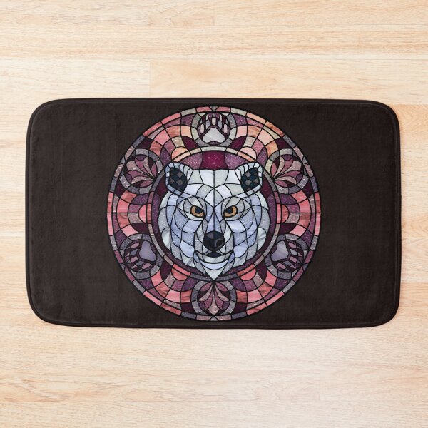 Item preview, Polar Bear Pink Round Stained Glass designed and sold by Wyvernwrought.