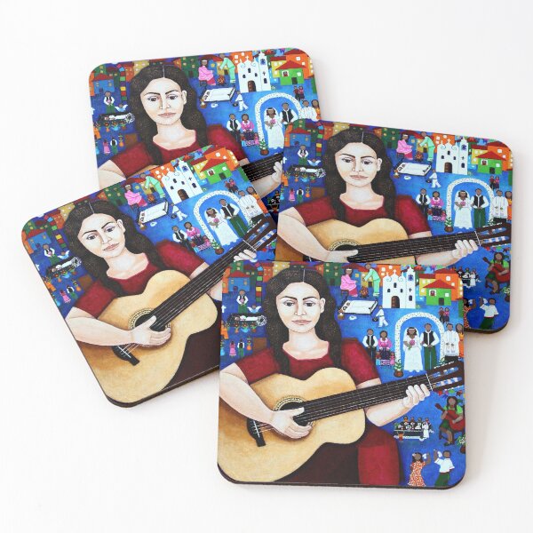 Item preview, Violeta Parra playing her guitar designed and sold by Madalena Lobao-Tello.