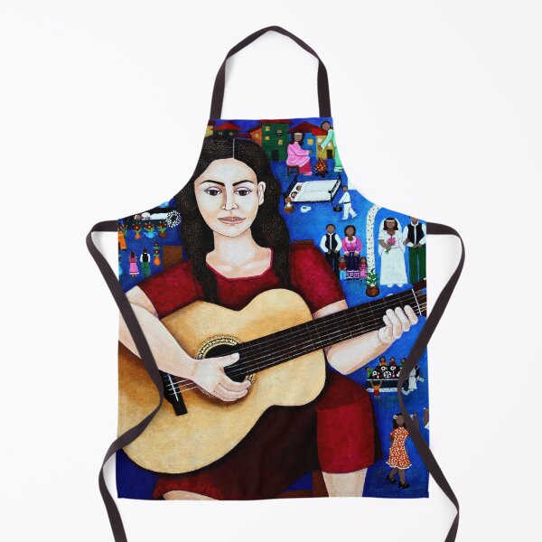 Item preview, Violeta Parra playing her guitar designed and sold by Madalena Lobao-Tello.