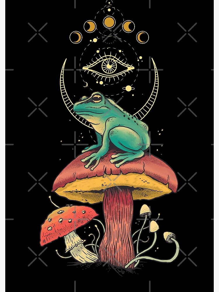 Goblincore Aesthetic Mushroom Picker Frog Lover' Sticker