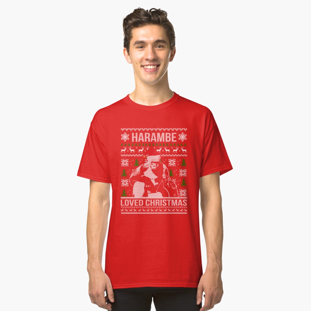 Harambe Loved Christmas Classic T-Shirt Front