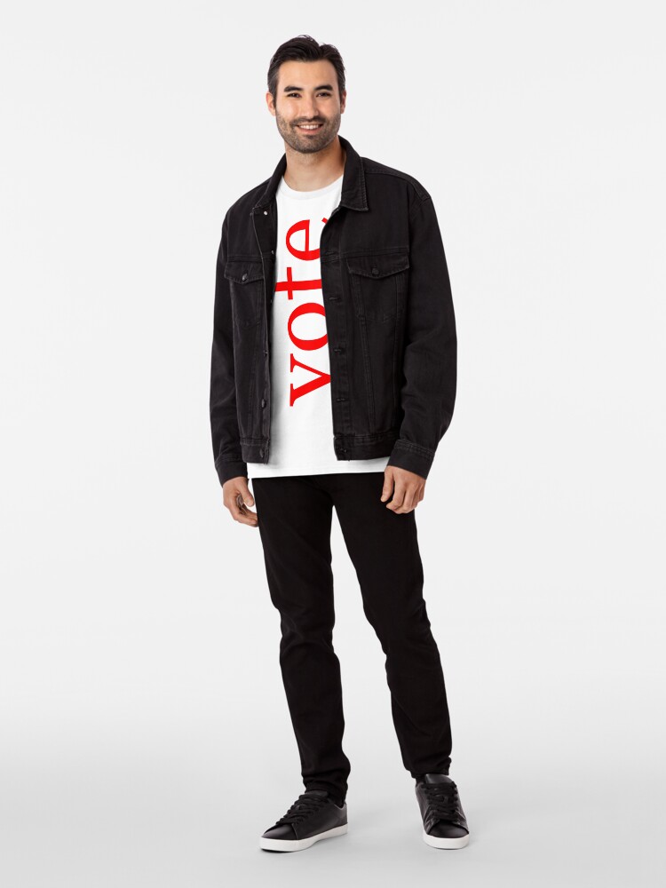 Alternate view of Vote Written in Red Vertical Premium T-Shirt