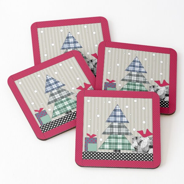 Item preview, Christmas pattern, applique, new year patchwork, rustic designed and sold by fuzzyfox.