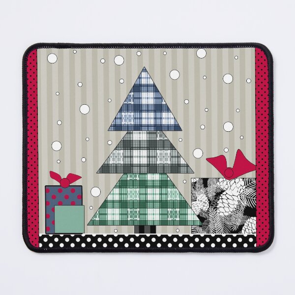 Item preview, Christmas pattern, applique, new year patchwork, rustic designed and sold by fuzzyfox.