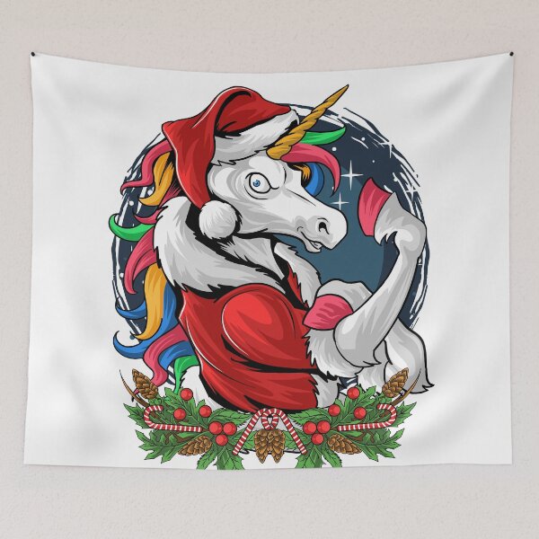 Item preview, Cute Unicorn Santa Design for Girls Women Teenagers - Christmas Evil Unicorn designed and sold by AR Studios.