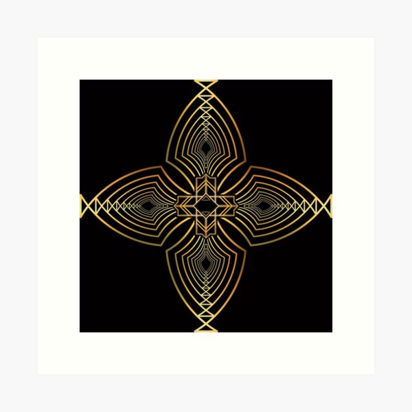 Artikel-Vorschau von Art-Deco-Nouveau-Geometrie in Schwarz und Gold, designt und verkauft von SloganExpress.