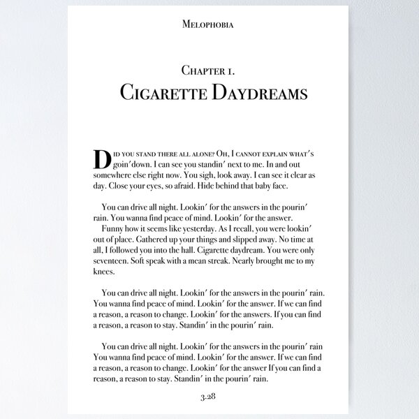 Cigarette Daydreams Lyrics Merch & Gifts for Sale