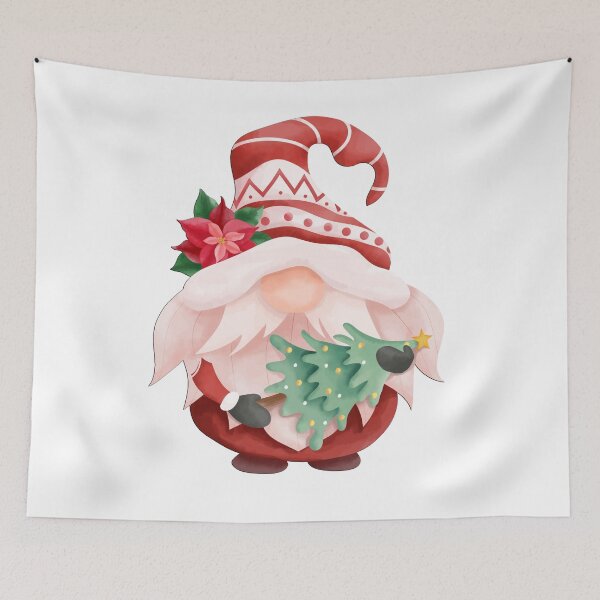 Item preview, Aesthetic Christmas Funny Gnome holding christmas tree designed and sold by urban-color.