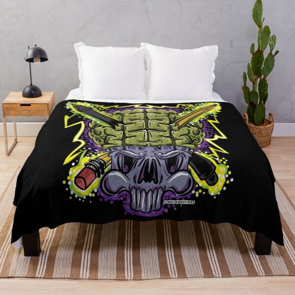 Item preview, Calavera con lápiz óptico y lápiz a través de un cerebro enorme de eShirtLabs designed and sold by eShirtLabs.