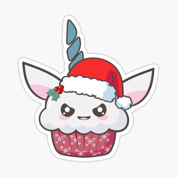 Kawaii Rudolph Cupcake' Sticker