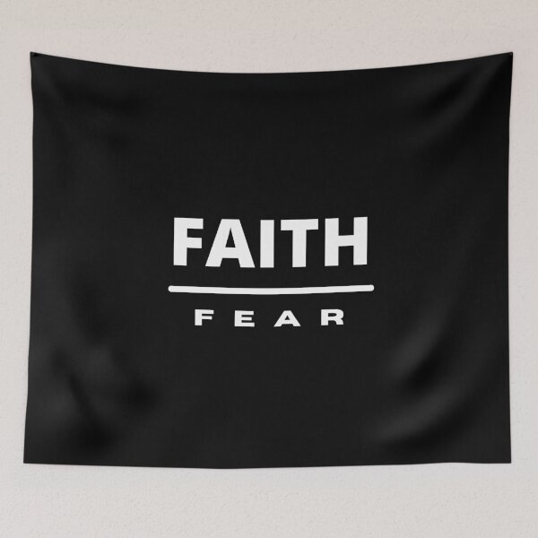 Item preview, Faith Over Fear | White on Black designed and sold by WordsToArt.