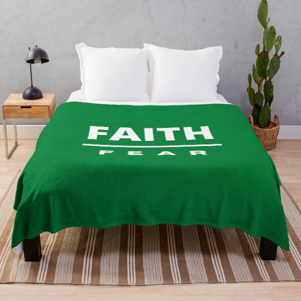 Item preview, Faith Over Fear | White on Green designed and sold by WordsToArt.
