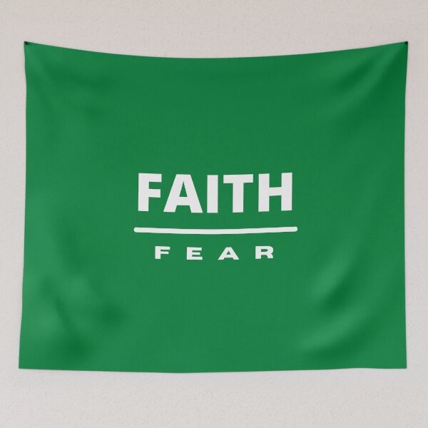 Item preview, Faith Over Fear | White on Green designed and sold by WordsToArt.