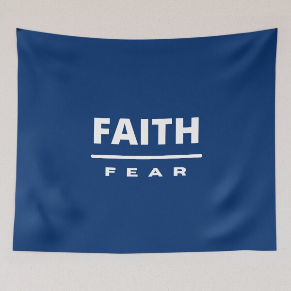 Item preview, Faith Over Fear | White on Navy designed and sold by WordsToArt.