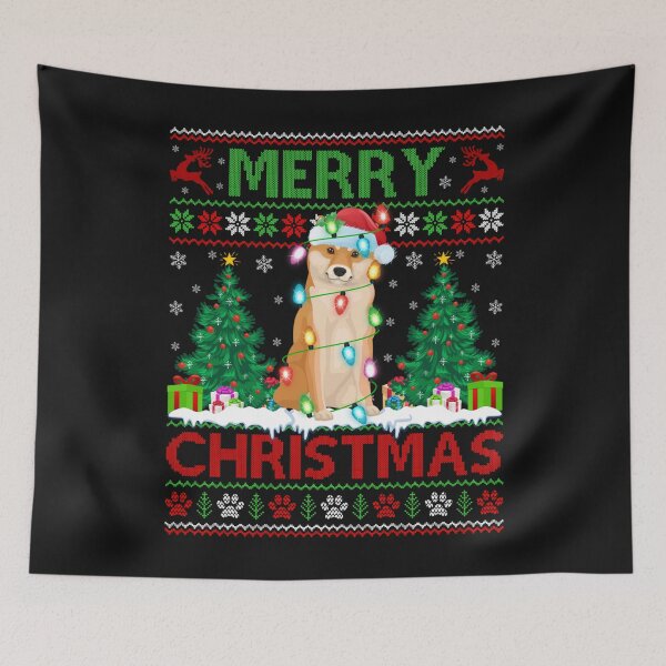 Item preview, Merry Christmas Lighting Ugly Shiba Inu Christmas T Shirt designed and sold by Chambers-Avara.