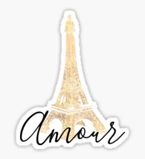 Gold Amour Eiffelturm Sticker