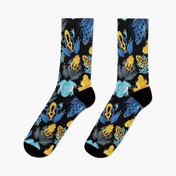 Item preview, Colorful Tropical Frogs On Black  designed and sold by CarolynStore.