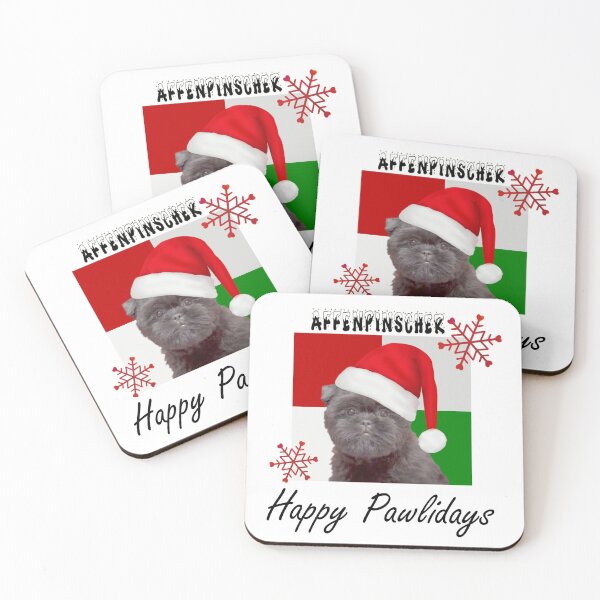 Item preview, Happy Pawlidays – Christmas Affenpinscher Dog Design w/ Santa Hat designed and sold by platinumblks.