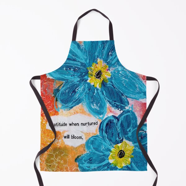Item preview, Gratitude When Nurtured Will Bloom - Blue Floral Gratitude Art designed and sold by KATHLEEN TENNANT ART.