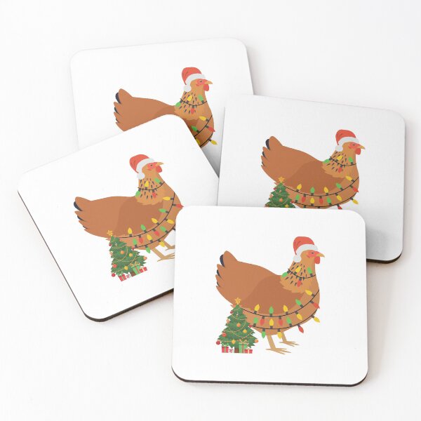 Item preview, Christmas Chicken with a Santa Hat designed and sold by EstelleStar.