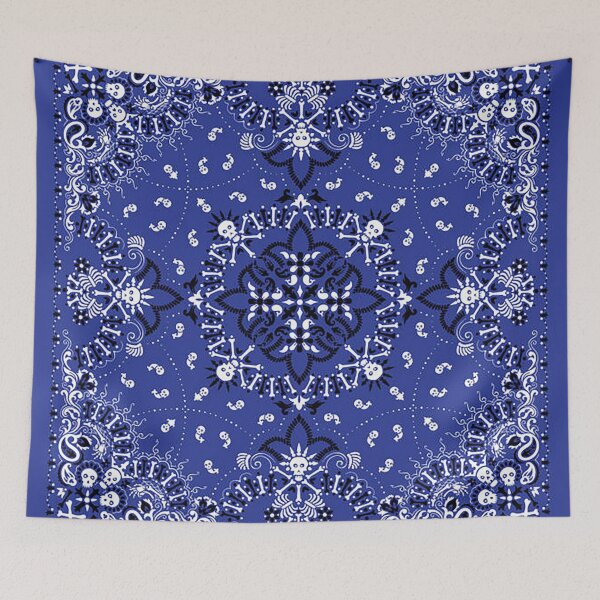 Item preview,   bandana,blue bandana,henna pattern,middle eastern pattern,persian rug,etherial,spriritual,meditation,aromatherapy, mid century modern pattern designed and sold by Nostrathomas66.