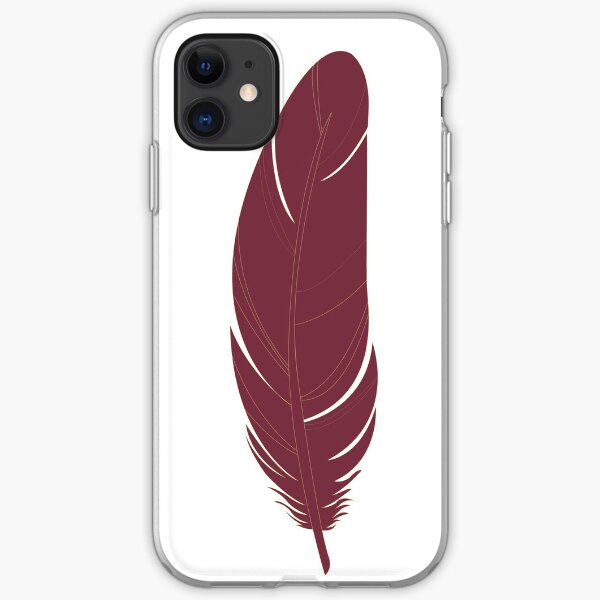 Garnet and Gold Feather Pattern iPhone Soft Case