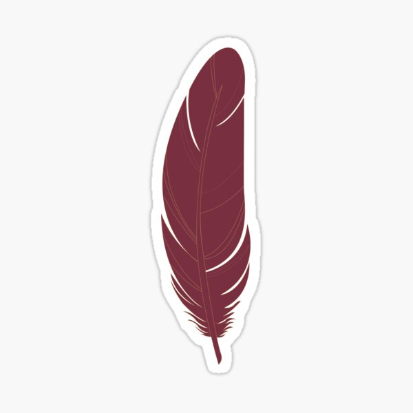 Garnet and Gold Feather Pattern Sticker