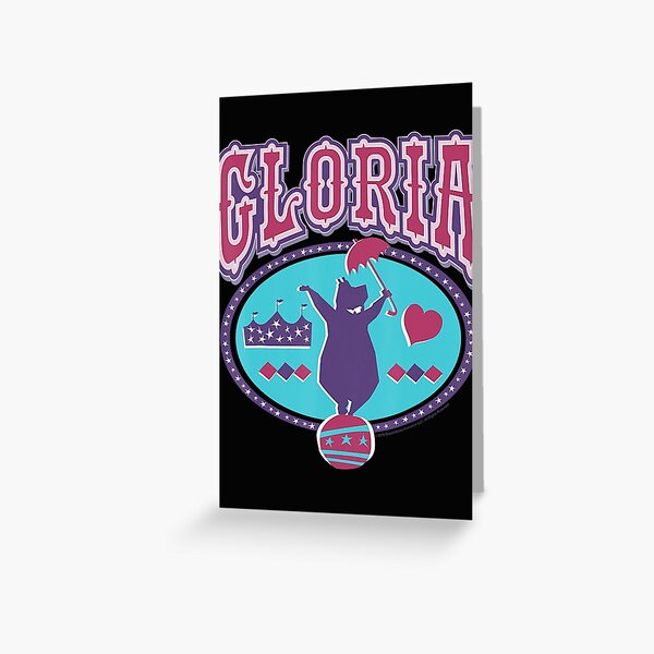 Madagascar Gloria Circus Hippo Silhouette Poster Greeting Card