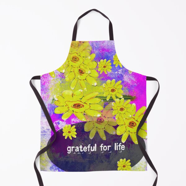 Item preview, Grateful For Life - Yellow Floral Gratitude Art  designed and sold by KATHLEEN TENNANT ART.