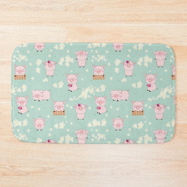 Item preview, Cute Pigs Holding Heart And Flowers designed and sold by ConcorStore.