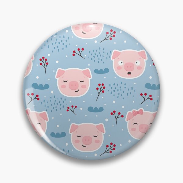 Item preview, Cute Pigs On Blue  designed and sold by ConcorStore.