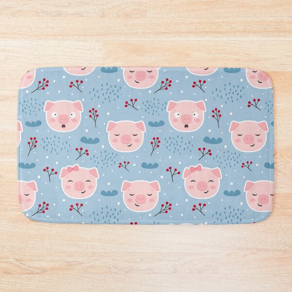 Item preview, Cute Pigs On Blue  designed and sold by ConcorStore.