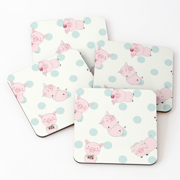 Item preview, Pigs Holding Camera On Polka Dot Background designed and sold by ConcorStore.